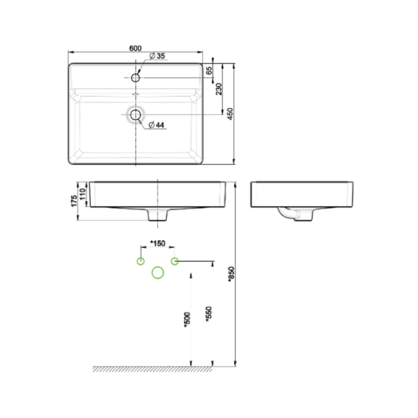 Dmora CCASF420-1010411FO American Standard Acacia Supasleek Vessel Wash Basin