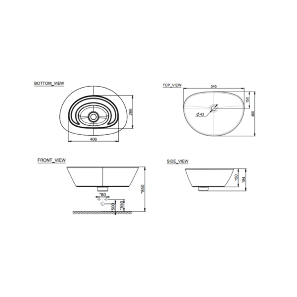 Dmora CCASF633-0000410F0 American Standard Neo Modern Vessel Wash Basin