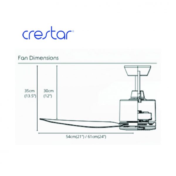 Dmora Crestar Airis 42″/48″ Ceiling Fan – 3 Blades (LED Lightkit)