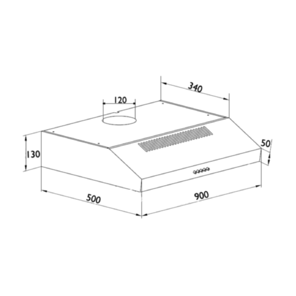 Dmora 90cm Conventional Hood ( Black / Stainless Steel )