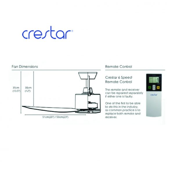 Dmora Crestar Artis 3 Blades Ceiling Fan (40/46inch)