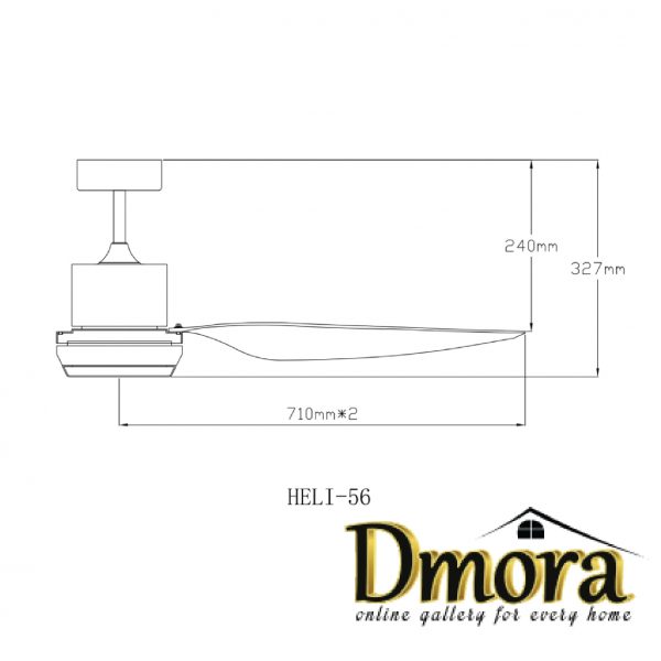 Dmora Fanco HELI 56′ DC Fan With LED Light
