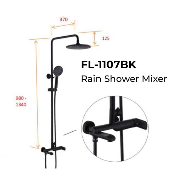 Dmora Flavio FL-1107 Rainshower Mixer Set