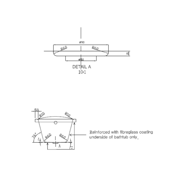 Dmora Roxanne Bathtub (Tub Only)