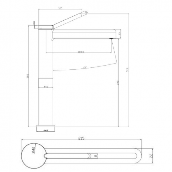 Dmora TESVILA – TF-9861G Series Basin Mixer (Heighten)