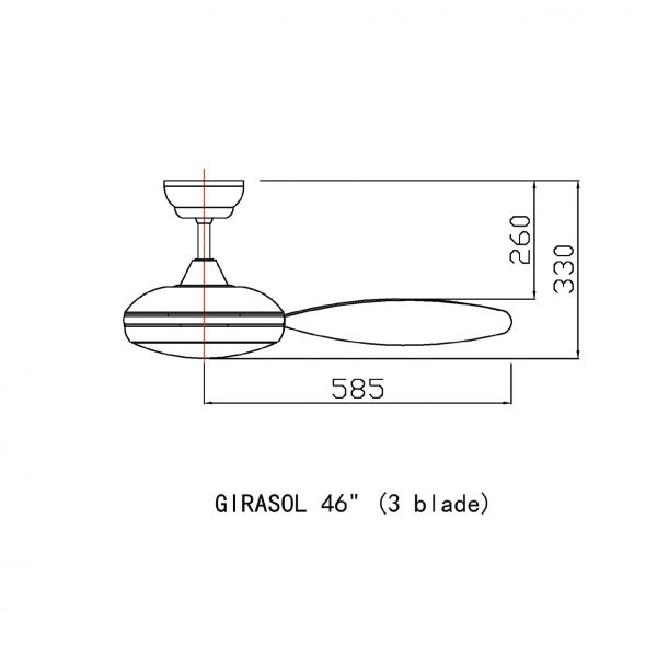 Dmora Girasol Ceiling Fan With LED 3 Blade / 6 Blade 46″