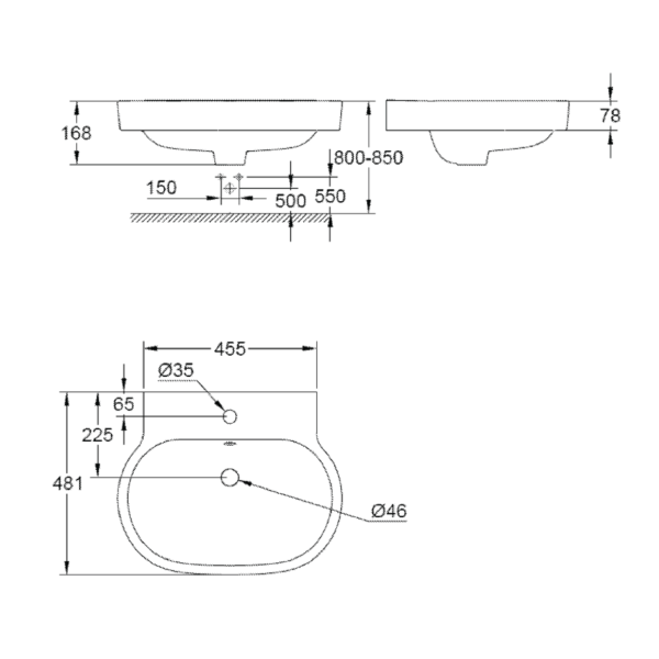 Dmora ( Grohe Basin Bundle ) 39291000 Eurocosmo Countertop Basin + 33265002 Eurosmart Basin Mixer Or 3319020E Eurodisc Basin Mixer