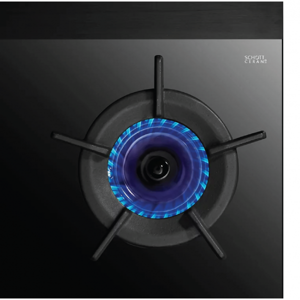 Dmora RB-3CGN 2 3 Inner Burner Built-In Hob Schott Ceran Glass (Black) Top Plate