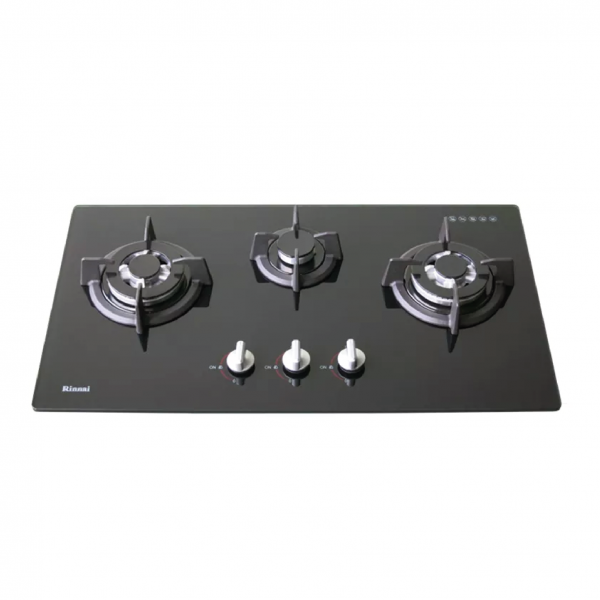 dmora RB-7303S-GBSM-3 Burner Built-In Hob Black Tempered Glass