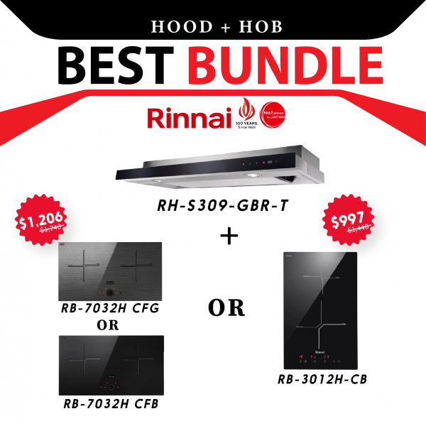 dmora RINNAI BUNDLE BUY: RH-S309-GBR-T ( RB-7032H CFG / RB-7032H CFB / RB-3012H-CB)
