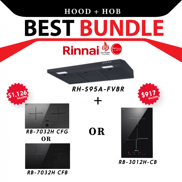 dmora RINNAI BUNDLE BUY: RH-S95A-FVBR ( RB-7032H CFG / RB-7032H CFB / RB-3012H-CB)