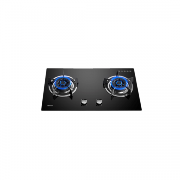dmora Rinnai RB-782G 2 Burner Built-In Hob Tempered Glass (Black) Top Plate