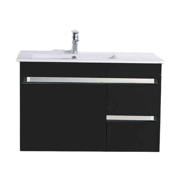 dmora Stainless Steel Vanity Cabinet with Built-In Basin and Mirror Set – PHT-8186MB-80