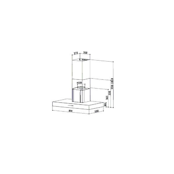 Dmora TECNO TH 998DTC 90cm High Suction Chimney Cooker Hood