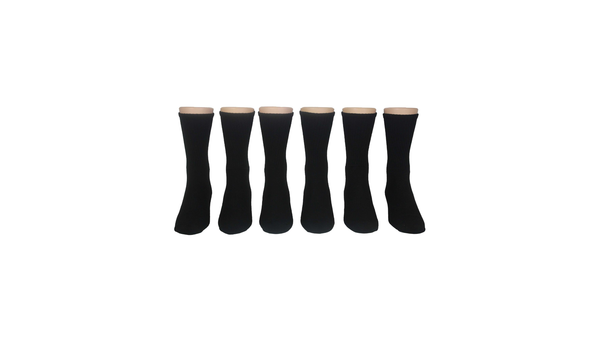 Dockers 1/2 Cushion Athletic Crew Socks 6 Pack Black