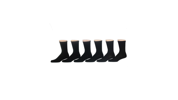Dockers 1/2 Cushion Athletic Crew Socks 6 Pack Black