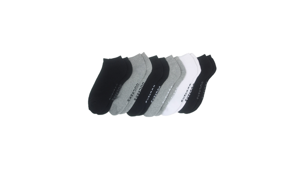 dockers 1/2 Cushion Low Cut Socks 6 Pack Black / White / Grey