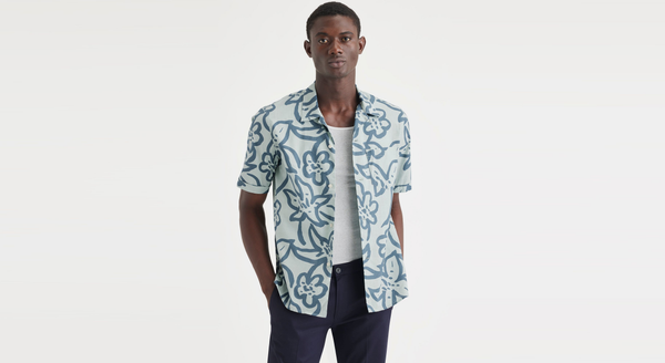 dockers Camp Collar Shirt Regular Fit Mangrove Harbor Grey