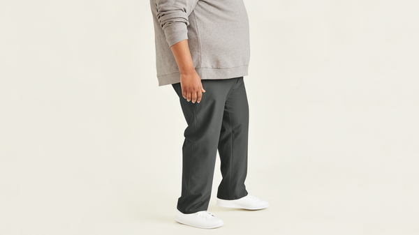 Dockers Comfort Knit Chinos Straight Fit (Big And Tall) Grey