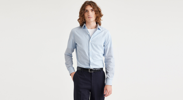 dockers Crafted Button Up Slim Fit Rancho Bel Air Blue