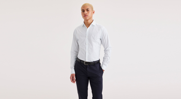 dockers Crafted Shirt Slim Fit Fortuna Poplin Lucent White