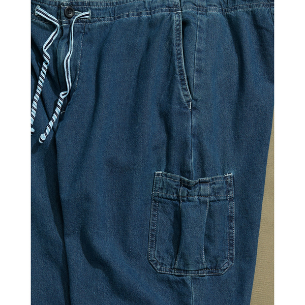 Dockers Denim Cargo Pants With Draw String Waist - 28 X 22 Blue