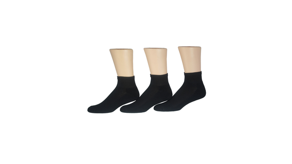 Dockers 1/2 Cushion Quarter Socks 3 Pack Black
