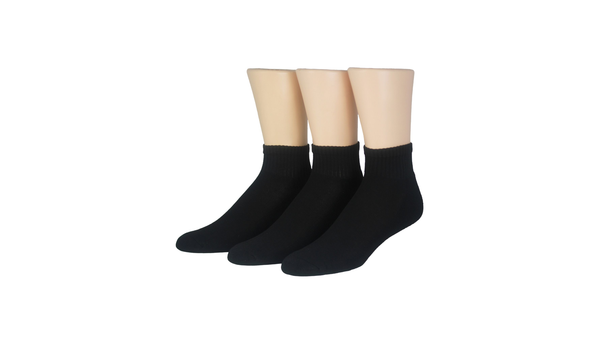 Dockers 1/2 Cushion Quarter Socks 3 Pack Black