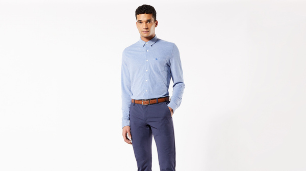 Dockers Alpha Button-Up Shirt Slim Fit Blue