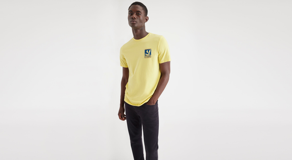 Dockers Bird & Whale Graphic Tee Slim Fit Yellow