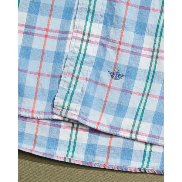 Dockers Blue & Pink Madras Shirt - XL Blue