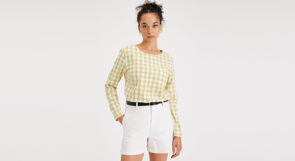 dockers Button Back Blouse Regular Fit Yellow