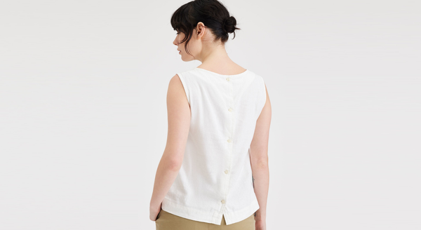 Dockers Button Back Tank Slim Fit Lucent White