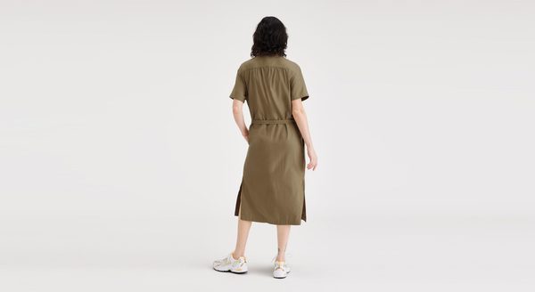 Dockers Buttoned Midi Dress Tan