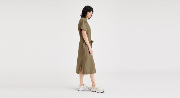 Dockers Buttoned Midi Dress Tan
