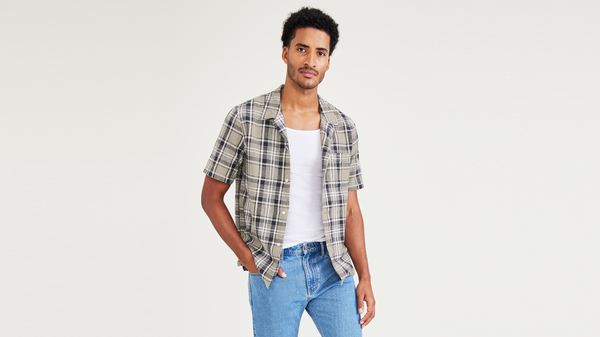 Dockers Camp Collar Shirt Regular Fit Green