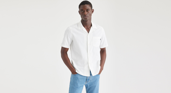 dockers Camp Collar Shirt Regular Fit Lucent White