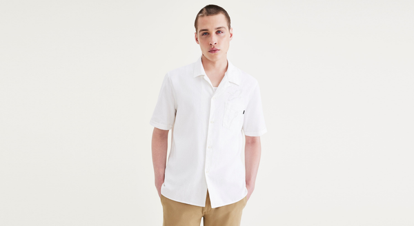 dockers Camp Collar Shirt Regular Fit Lucent White