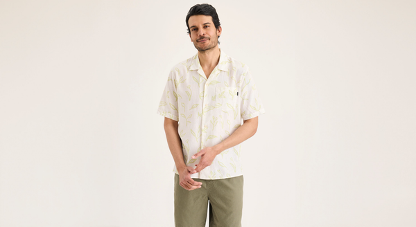 dockers Camp Collar Shirt Regular Fit Lucent White