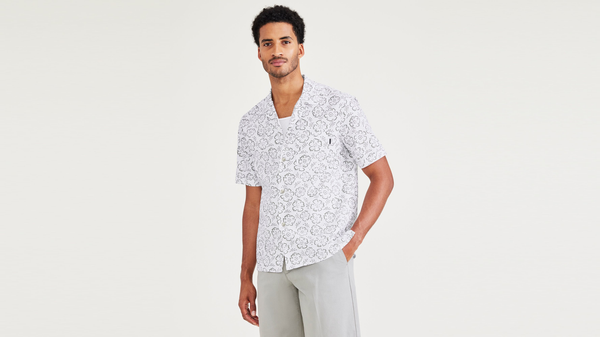 dockers Camp Collar Shirt Regular Fit Lucent White