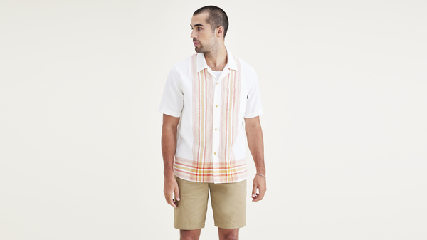 dockers Camp Collar Shirt Regular Fit Red Clay