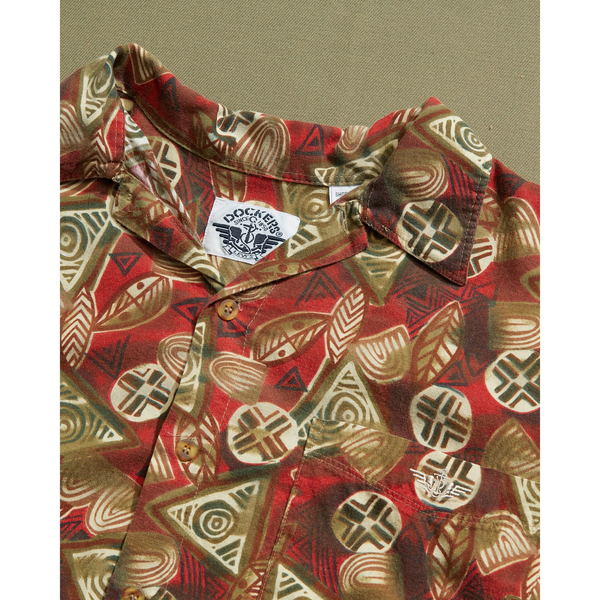 Dockers Camp Collar Shirt - S Red