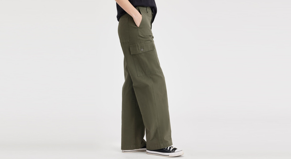 Dockers Cargo Pant High Wide Fit Army Green