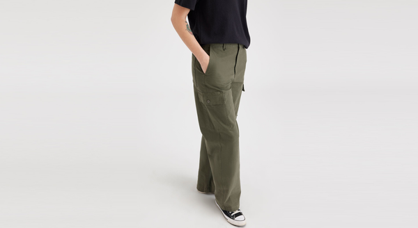 Dockers Cargo Pant High Wide Fit Army Green