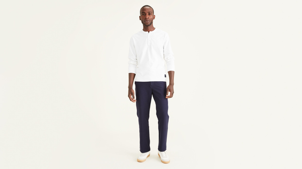 dockers Comfort Knit Chinos Straight Fit Blue