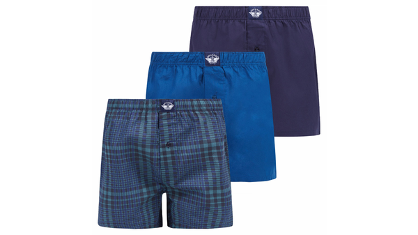 dockers Cotton Woven Boxers 3 Pack Blue