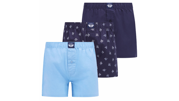 dockers Cotton Woven Boxers 3 Pack Blue