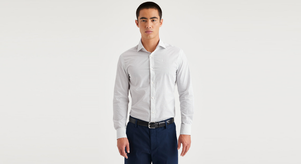 dockers Crafted Button Up Slim Fit Brown