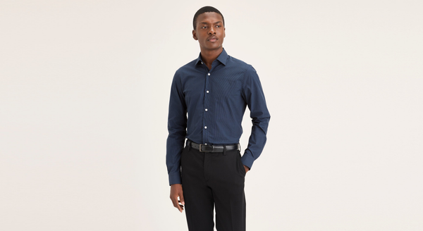 dockers Crafted Shirt Slim Fit Navy Blue