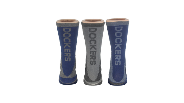 Dockers Crew Hiker Socks 3 Pack Blue Multi